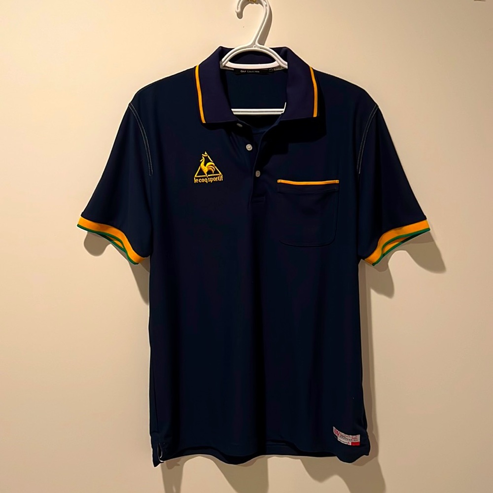 Navy Le Coq Sportif polo golf shirt